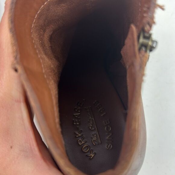 Kork-Ease Destressed Brown Leather Wedge Women's Ankle Boots - Picture 14 of 15